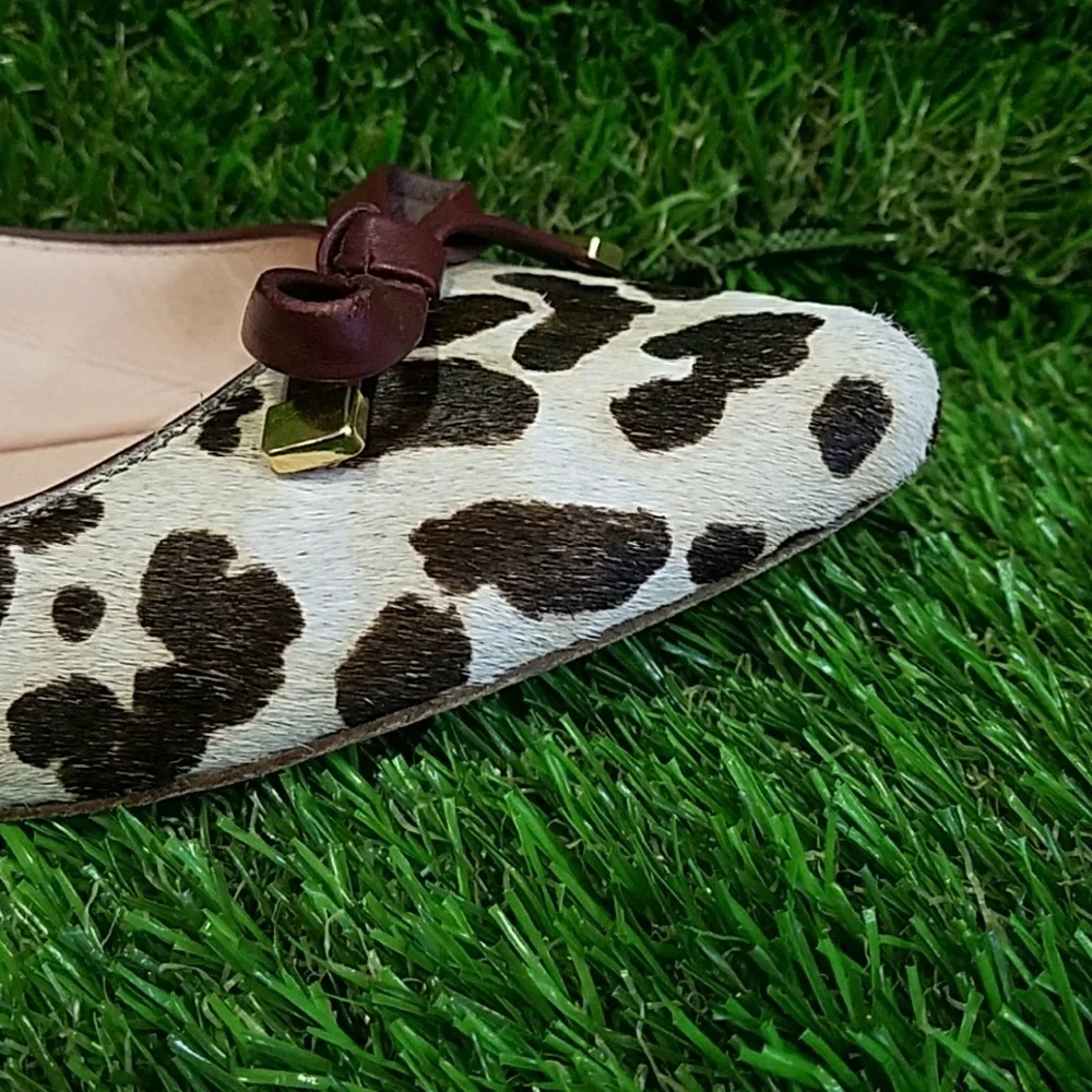 Kate Spade Calf Fur Emma Bow Flats